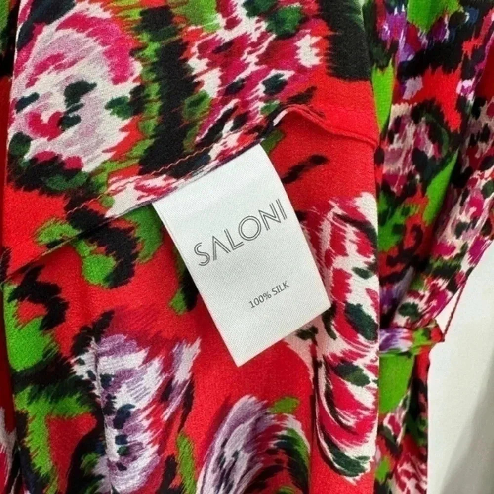 NEW SALONI Remi Long Sleeve Silk Dress Size 2 B1204 - Picture 5 of 6